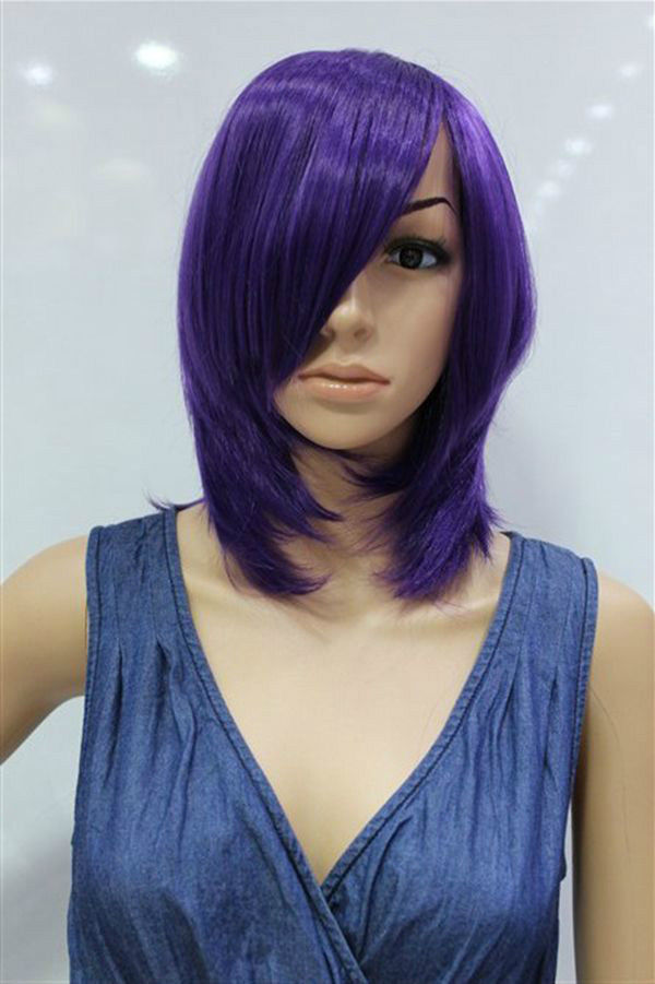 

New Cosplay Wig Tutor Purple Short Hair Wig+ Free Shipping, Picture color