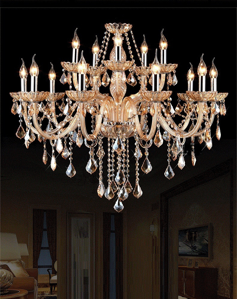

Crystal light Chandelier Living Room lustres de cristal Decoration Chandelier Lighting Indoor Lamp Champagne Crystal Fixture