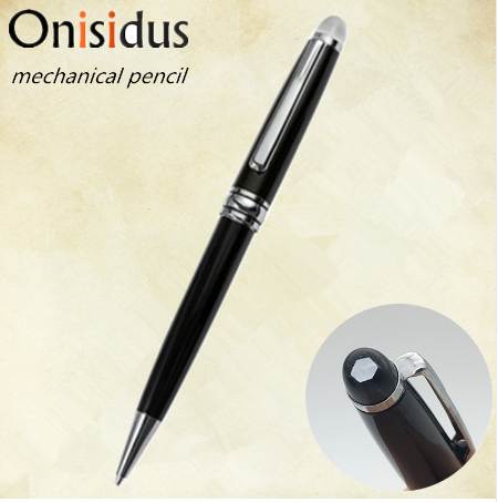 

good quality automatic pencil black resin metal pencil with Crystal Head mechanical pencil