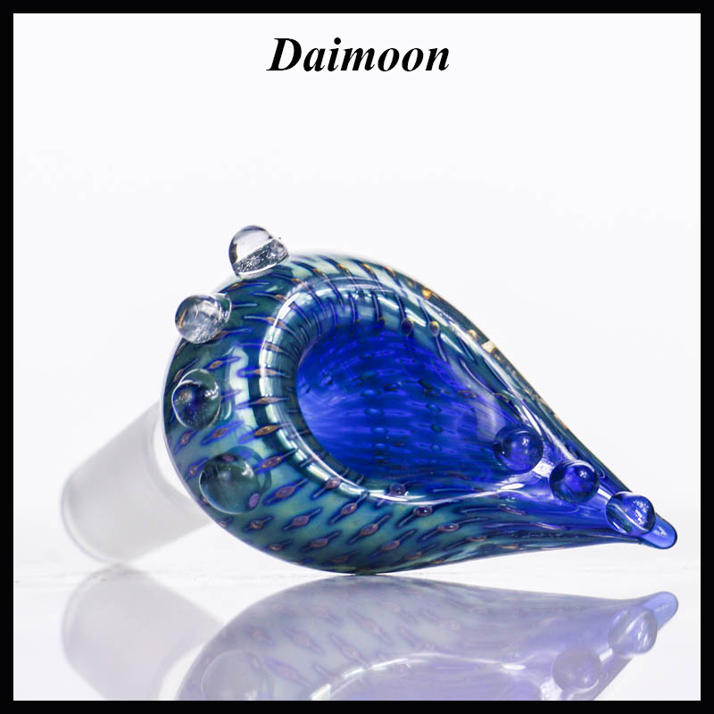 

Newest Glass bowl for water bong 14mm with blue color ash catcher dab rig smoking