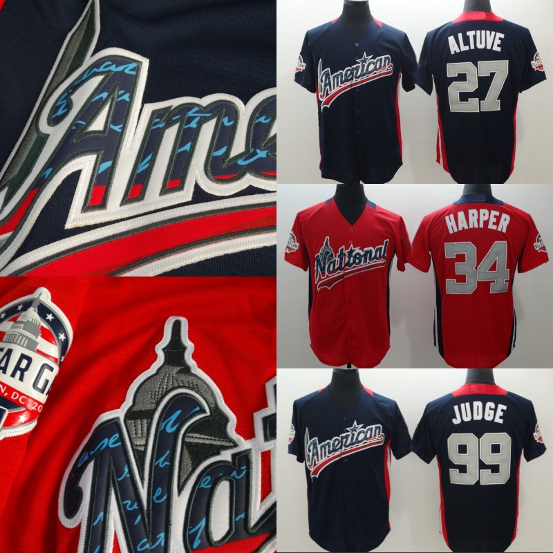 

Men's 2018 All-Star Game 34 BryceHarper 27 Jose Altuve 99 Aaron Judge American Nation League Baseball Jersey IN STOCK, #34 bryceharper
