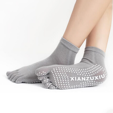 Sport Yoga Fitness Griff Übung Gym Fünf Zehensocken Gummi Rutschfeste Socken