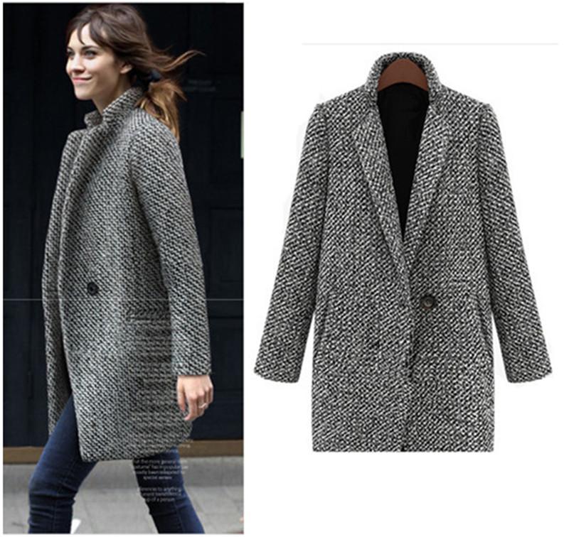 womens wool coat new fashion long woolen coat single breasted slim type female autumn winter outwear coat jacket