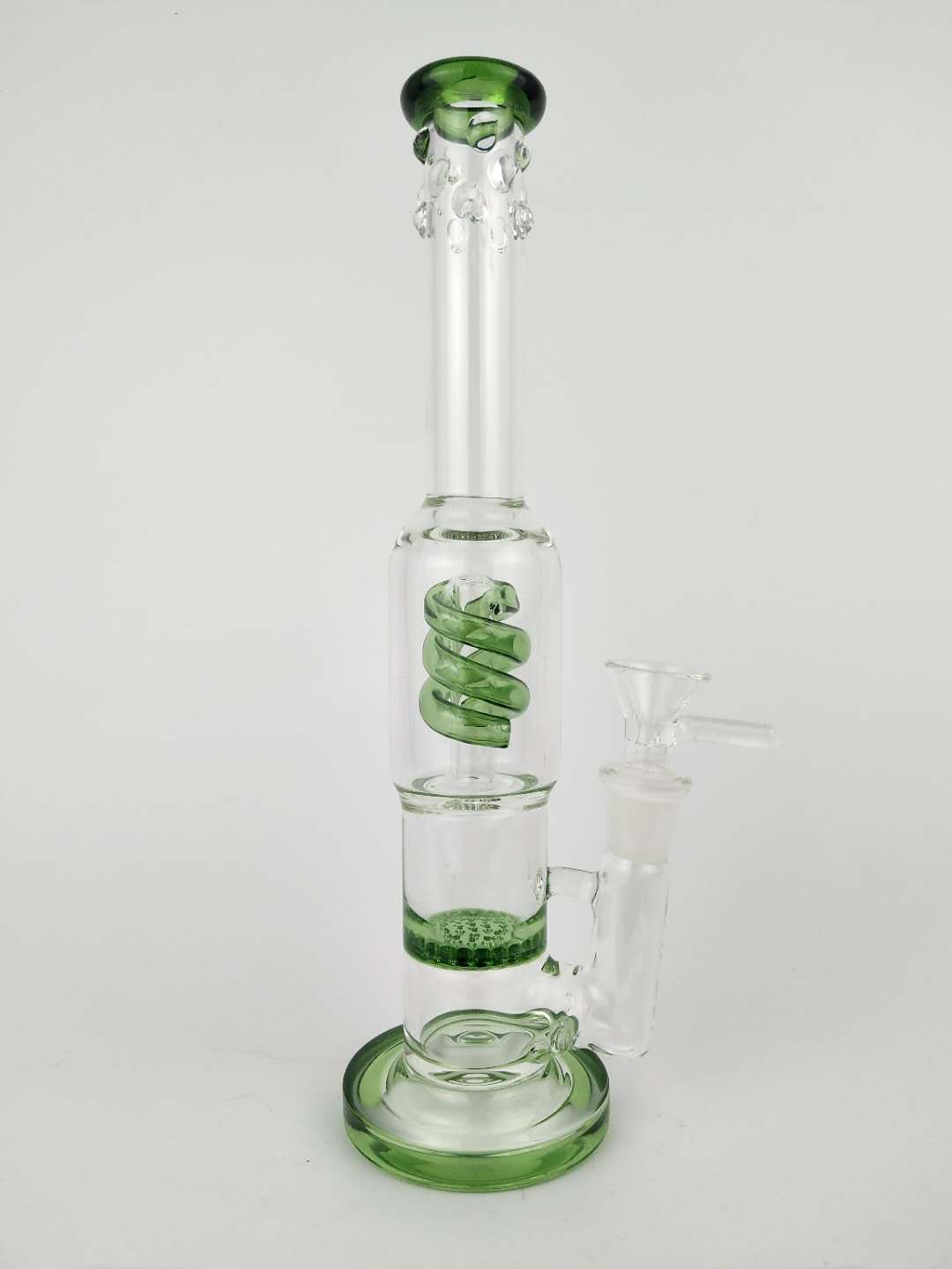 

27 cm tall 14mm joint size glass bongs glass water pipe oil rig green