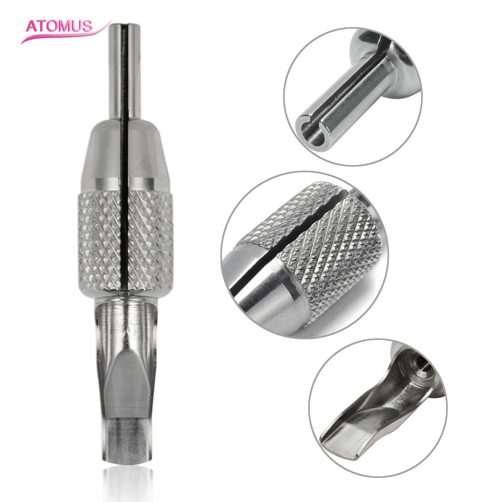 

1Pc Non-slip Stainless Steel Tattoo Row Handle Grip Tattoo Supplies Different Typs With Stem Tattoo Grips Kit With 19F 21F 23F 25F 29F