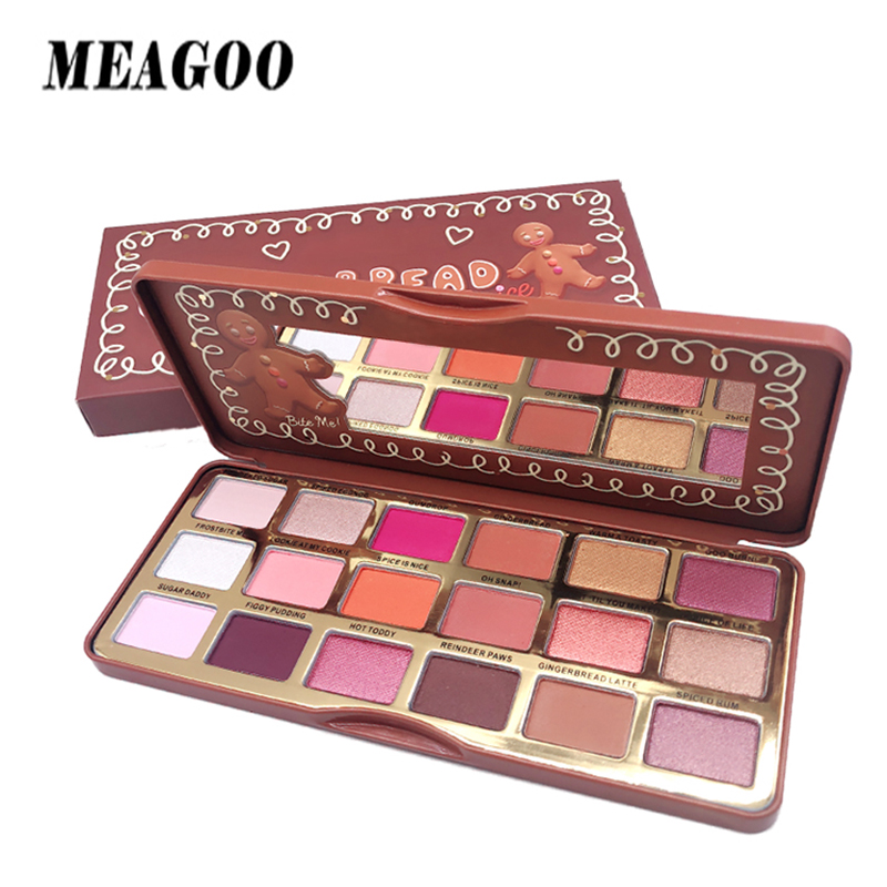 

MEAGOO Christmas Gingerbread Eyeshadow Pallete Shimmer Glitter Women Matt Makeup Ey Shadow Make Up Cosmetics paleta de sombra, As picture