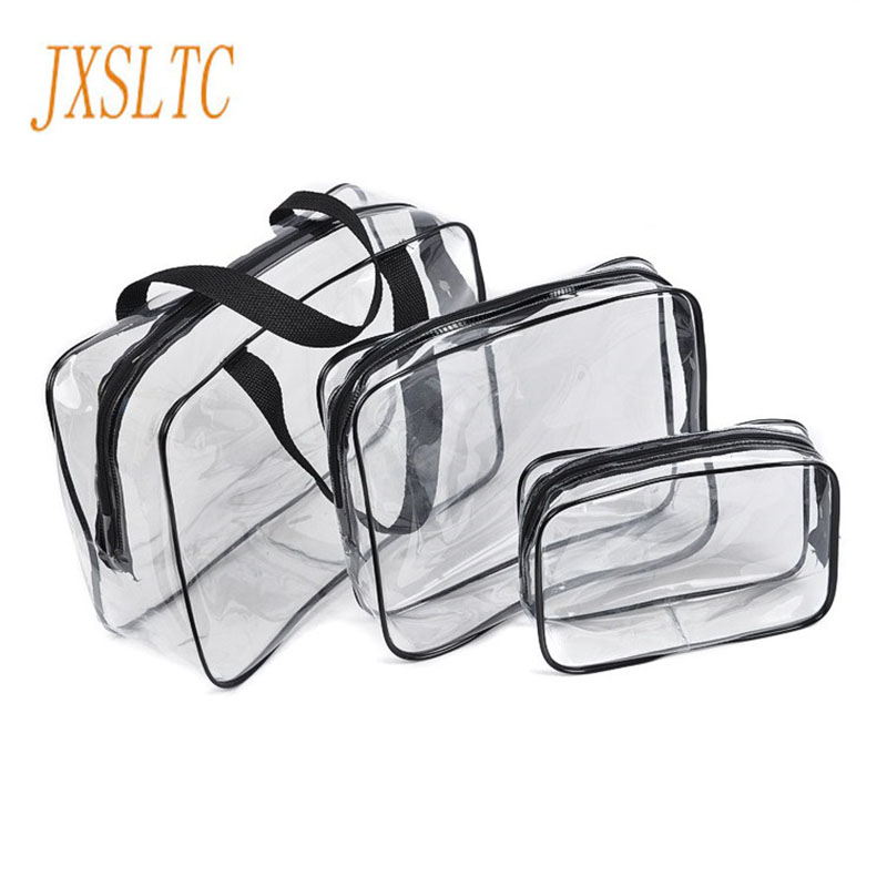 

JXSLTC Fashion Transparent Travel cosmetic Organizer Cases bag letter make-up tasjes cute cosmetic bag women makeup Handbags