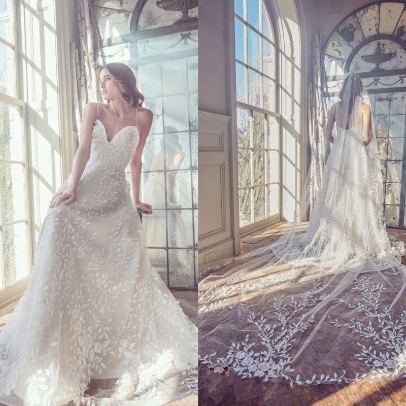 

Criss Cross Sweetheart 2018 Lace Wedding Dresses 3D-Floral Appliques Vestidos De Novia A Line Backless Sleeveless Bridal Gowns, Pink
