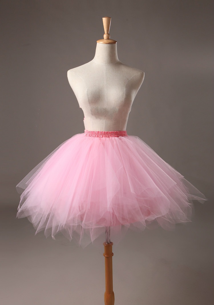 

Fluffy Ruched Petticoats Mini Short Length Custom Made Ruffles Tulle Colorful Petticoat 1950s Style 2018 Tutu Skirts Underskirt For Dresses, Orange