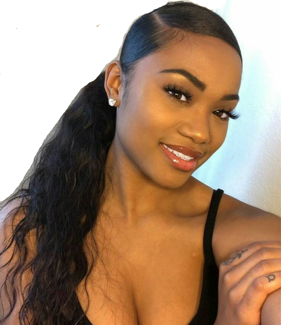 

Natrual Brazilian Hair Ponytails 100%Human Hair Extensions Clip In Nice Curl Wet And Wavy Cheap Wholesale 10-22inch Lace Drawstring Ponytail