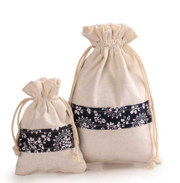 

Free Ship 100pcs 10*14cm 15*20cm National Minium Blue Linen Bag Sack Jewelry Bags Beads Wedding Party Candy Beads Christmas Gift Bags