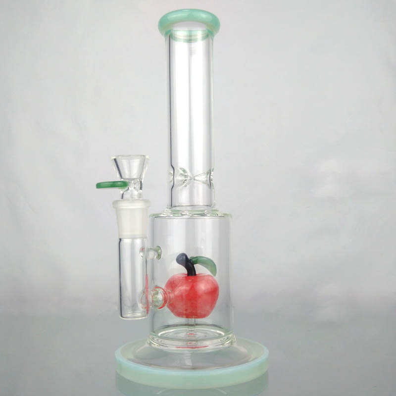 

Glass Bong with Red Apple Percolator 5mm Thickness Water Pipe with 18mm Bowl Glass Bubblers Heady Waterpipe Free Shipping