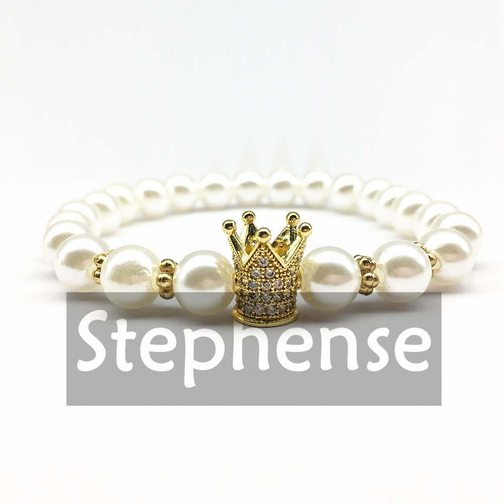 

CZ0002 New Design Women`s Crown Charm Zircon Bead Bracelet High Quality Bohemia Style Wedding Bracelet Best Gift For Her