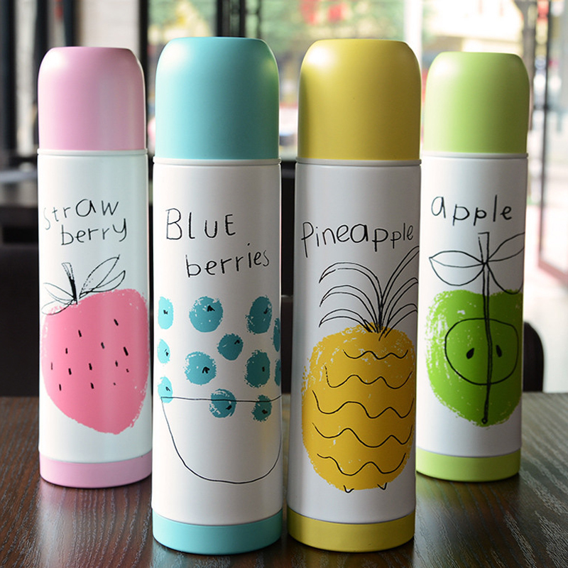 

250ml Cute Fruit Stainless Steel Thermos Vacuum Cup Flask Bullet Cup Portable Children Outdoor Sport Travel Drink Water Bottle