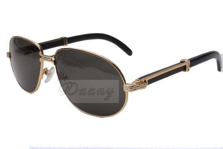 

Factory Outlet New Natural Black Horn Sunglasses, 566 Exquisite Eyeglasses Metal Frame Sunglasses, Size: 61-16-140mm; Fashionable Sunglasses