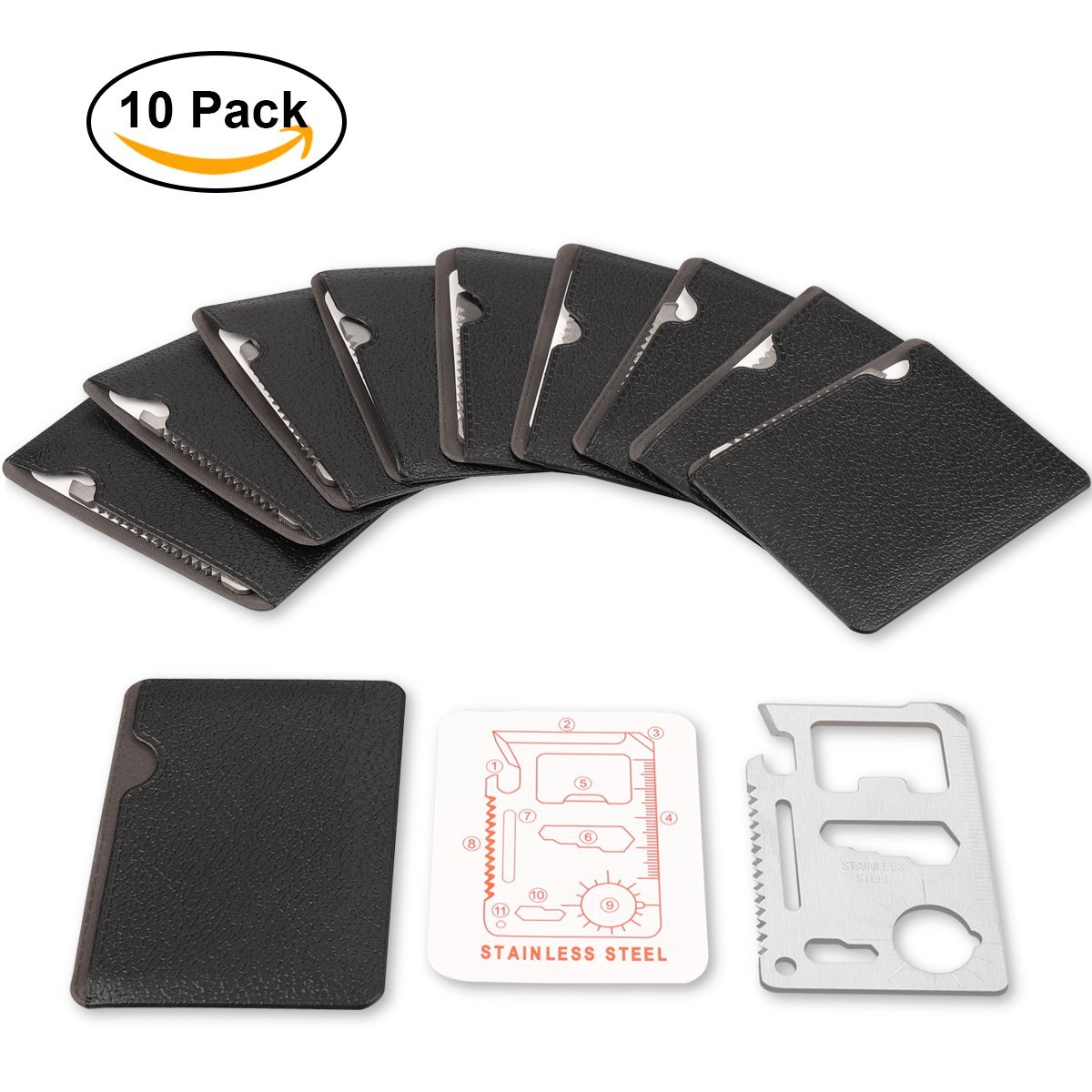 11 En 1 Portable Survie Vitesse Multi-fonction Mat/ériel de Camping Outil En Acier Inoxydable Multitool Camping Outil de Terrain de Survie Outil