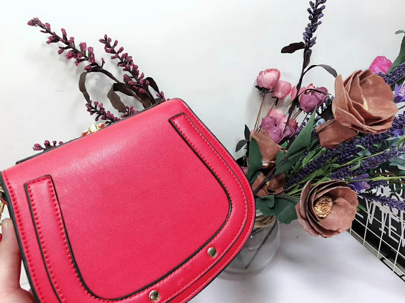 

Free Shipping Fashion Brand design genuine Leather Bagwith Gold Hardware hardwar cluth small bag for women, Red