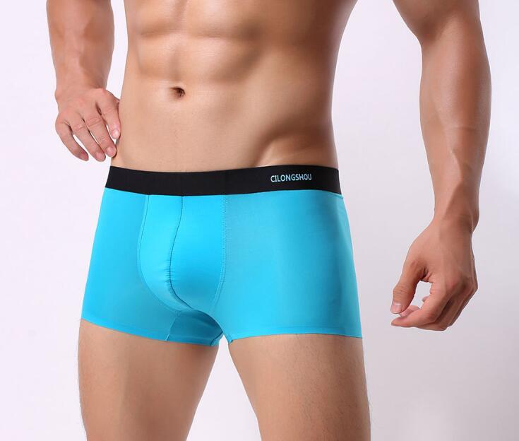 

free Wholesale Men's underwear men non-trace pants pants ice silk boxers young head male natsushio breathable boy shorts 3piece/lot, Red