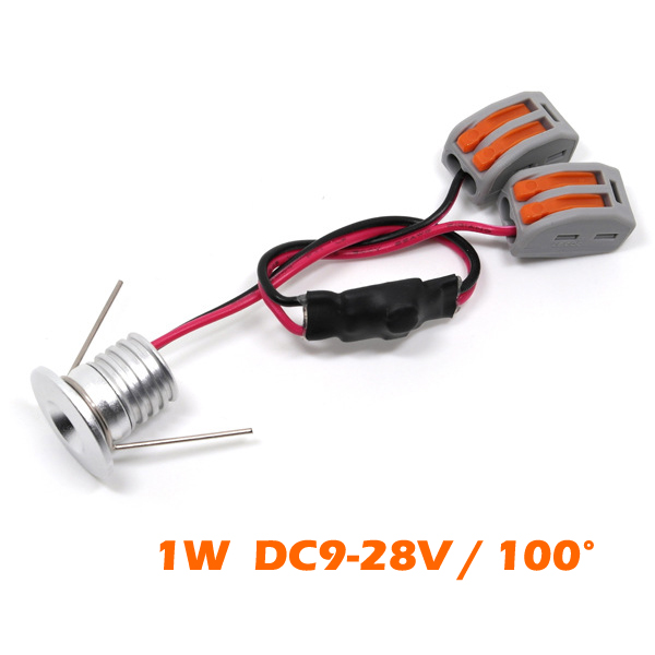 

12pcs/lot 1W super mini LED spots light high quality DC12V/24V very small led ceiling spot Lamps Cut-out D0.59inch IP52
