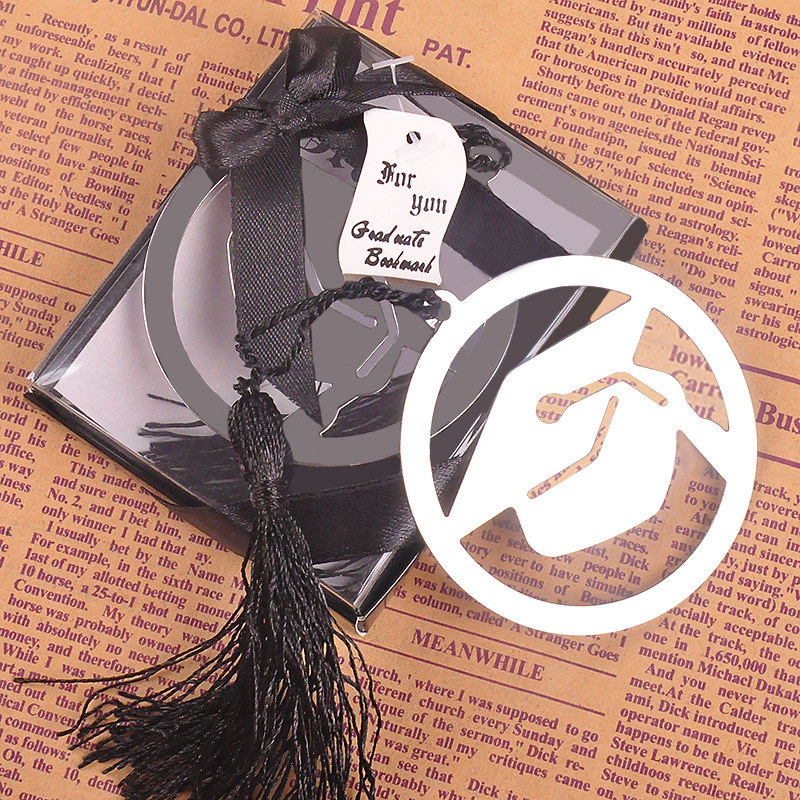Graduation Cap Shaped Book Marker Bulk with Black Tassel