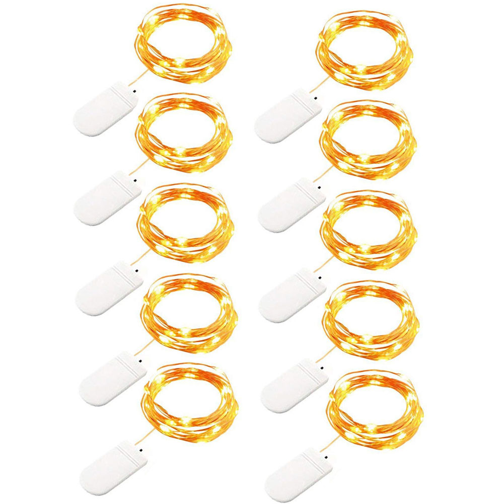 

2M 20 LEDs LED String Battery Operated Micro Mini Light Copper Silver Wire Starry LED Strips For Christmas Halloween Decoration