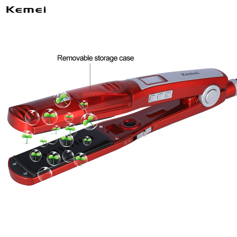 

LED Temperature Display Steam Comb Straightening Irons Automatic Straight Hair Brush Hair Flat Iron Electric Straightener