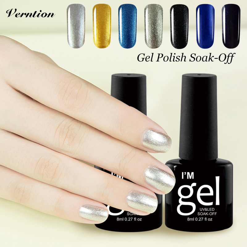 

Verntion Hot Sale Gel Nail Polish Pure 29 Colors Soak Off Led Uv Gel Lacquer DIY Design Manicure Semi Permanent Polish, 62pink