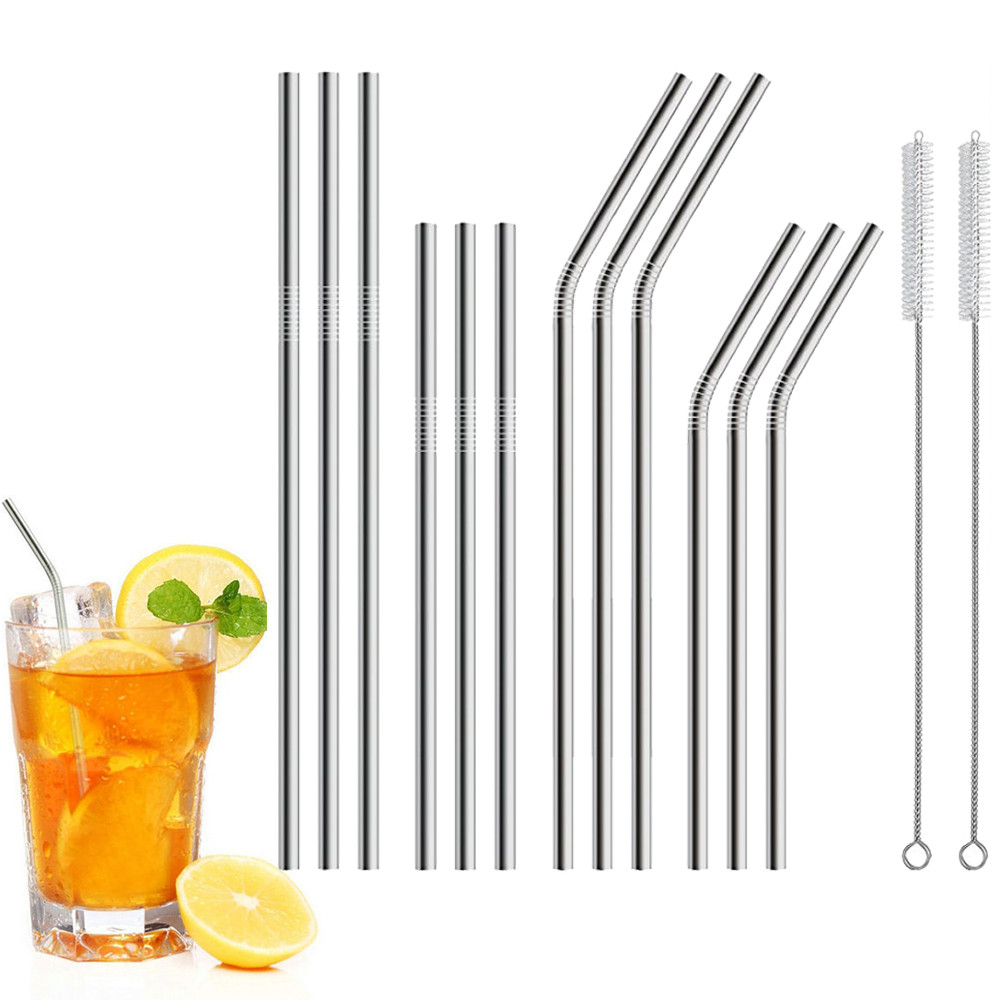 2018 Nouveau 12 pailles de consommation en acier inoxydable 2018 s'adaptent à 20 oz de tasses de 30 oz brossé inclus # ne731