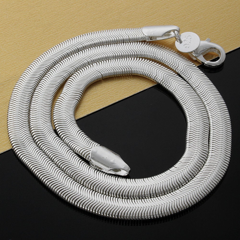 

Fine 925 Sterling Silver Necklace 16Inch Shake Chain Link,2018 Fine Trendy 925 Silver 6MM Link Chain Italy Necklace New Style Hot SN193-16