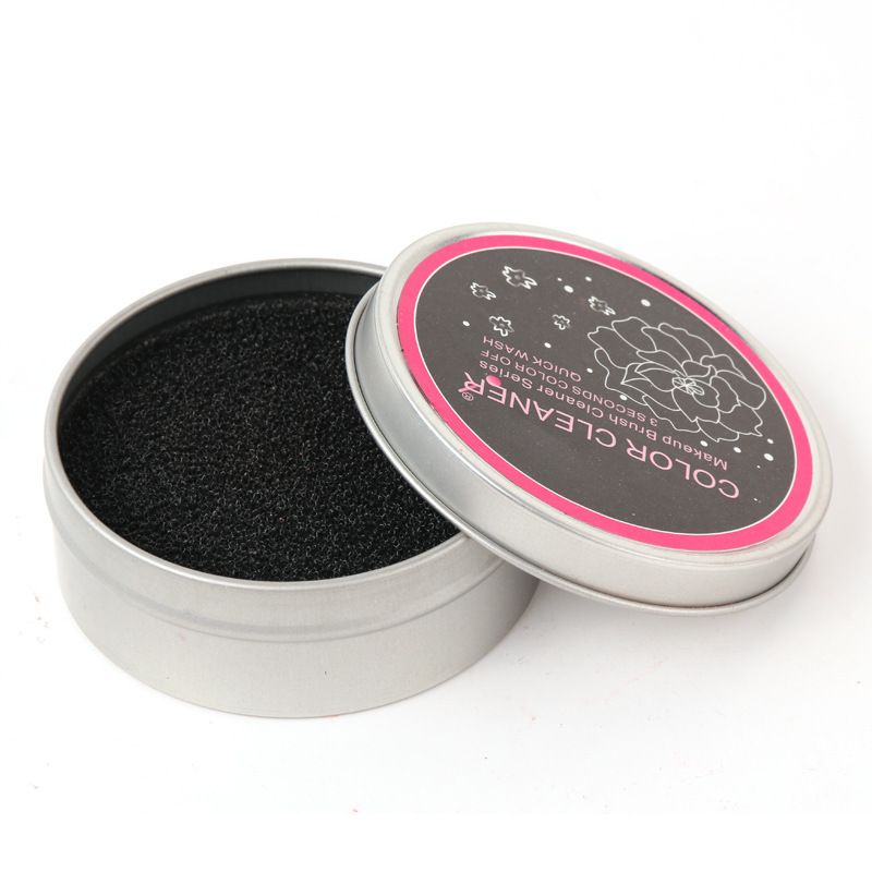 

MakeUp Brush Cleaning Sponge Metal Box Make up Brush Cleaner Cosmetic Brush Cleaner Eyeshadow Dry Sponge Color Switch Remover Make up Tool