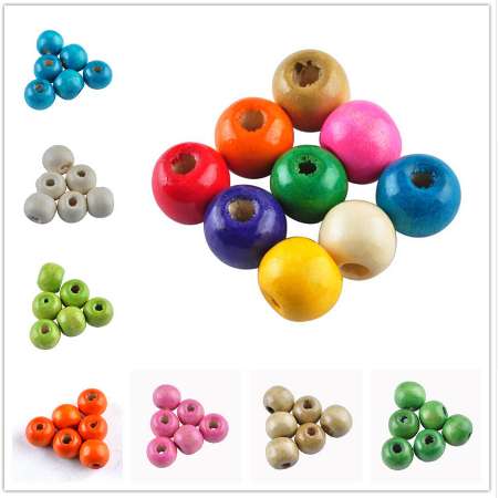

LNRRABC Mix Colors Pick Colors 10MM Natural Round Loose Wood Beads fro Jewelry Making Whole sale Lots 100 pieces