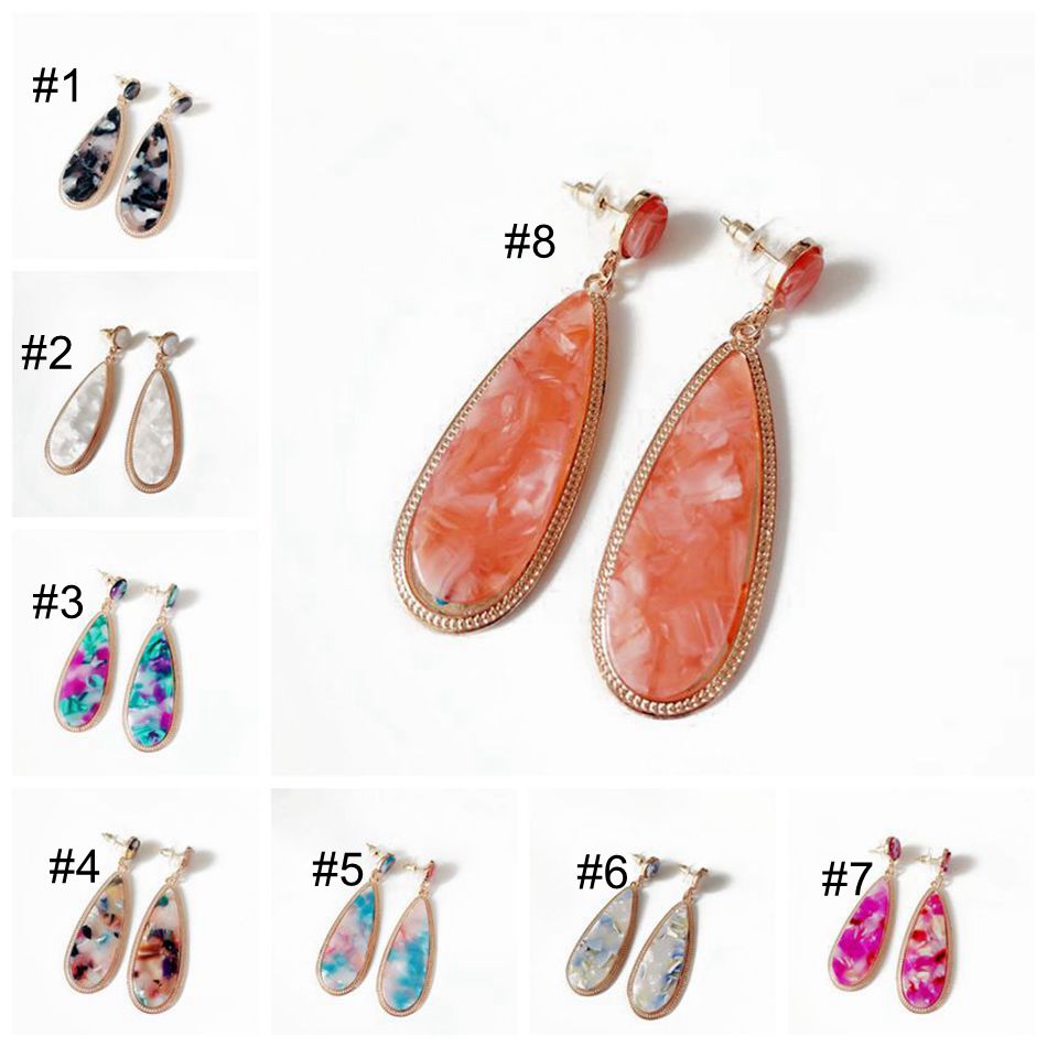 

Free Shipping New Arrival Pretty Teardrop Alloy Resin Mixed Fashion Earring, Hot Popular Elegant Sweet Earring