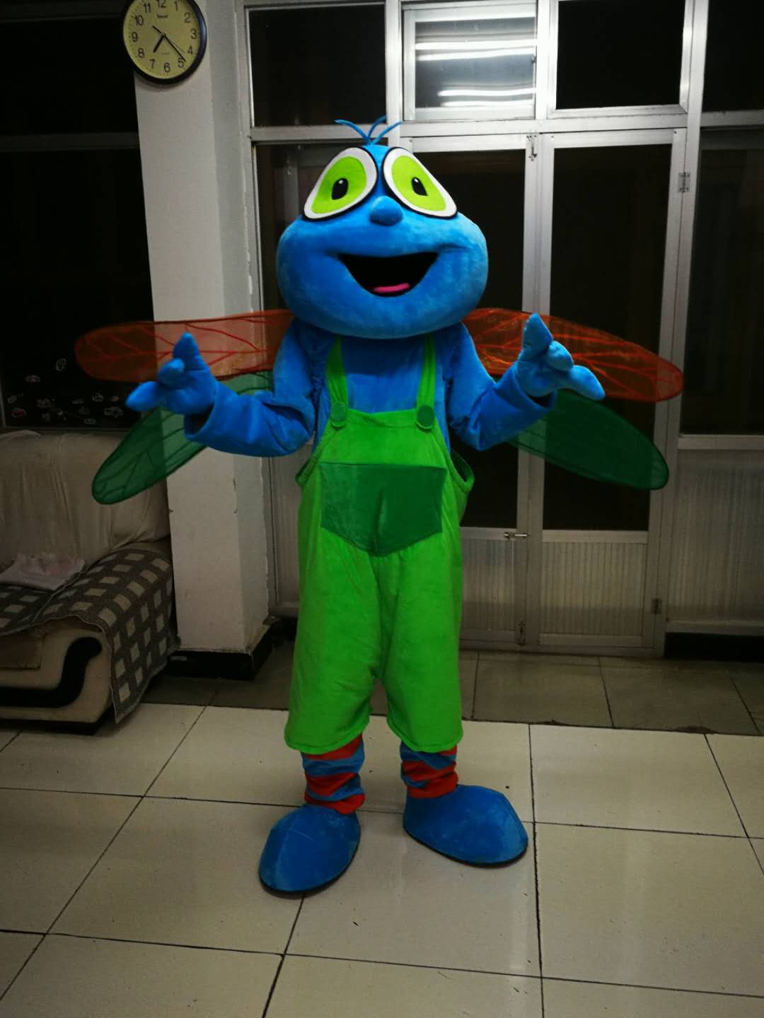 

High-quality Real Pictures dragonfly mascot costume Adult Size free shipping, Green