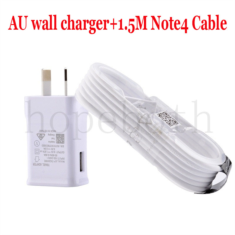 AU Charger +1.5M Note 4 Cable No Package