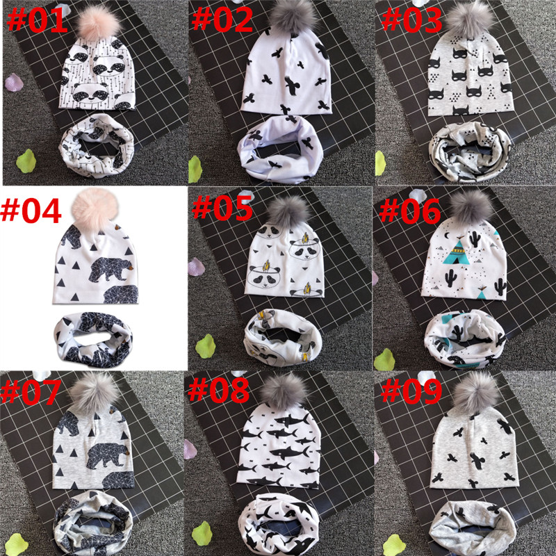 Cartoon Printed Baby Hats Cotton Beanie For Boys Girls Elastic Toddler Caps