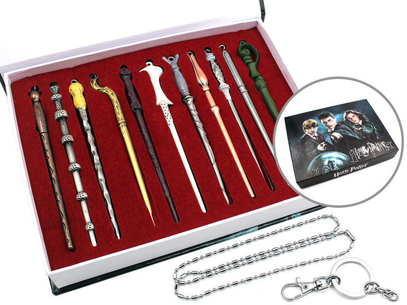 

11PCS Harry Magic Wand botter Hermione Dumbledore Sirius Voldemort Fleur Harry Props Hogwarts Halloween Christma Gift In Box