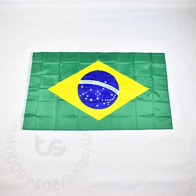 

Brazil / Brazilian national flag Free shipping 3x5 FT/ 90*150cm Hanging National flag Home Decoration flag banner