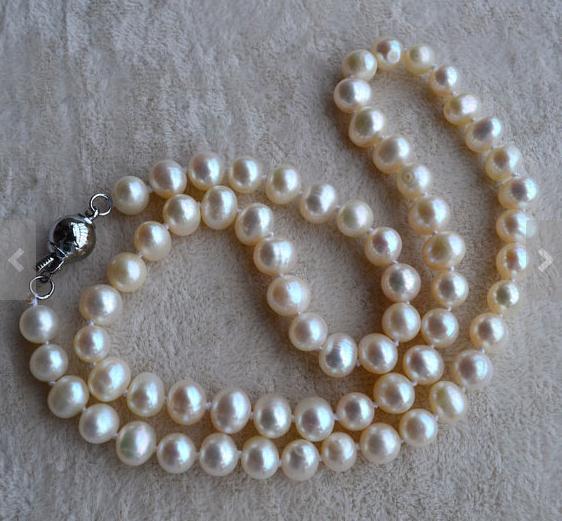 

Ivory Pearl Necklace Freshwater Pearl 6-7mm Real Pearl Necklace,Wedding Gift,Lady's Birthday Gift