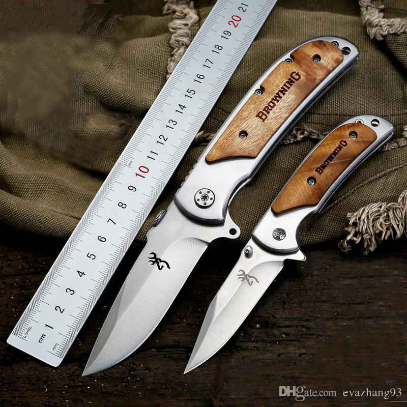 

High quality!!! Browning 338 Small Pocket Folding Knives 440C 57HRC Tactical Camping Hunting Survival EDC Tools Wood Handle Utility Tools