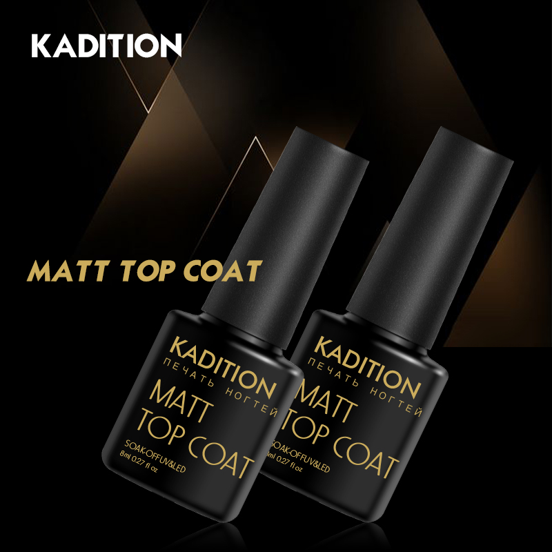 

KADITION Matte Top Coat Nail Art Uv Lucky Gel for Manicure Easy Cleaning Gel Varnish Semi Permanent Nontoxic Acrylic Nail, As pic