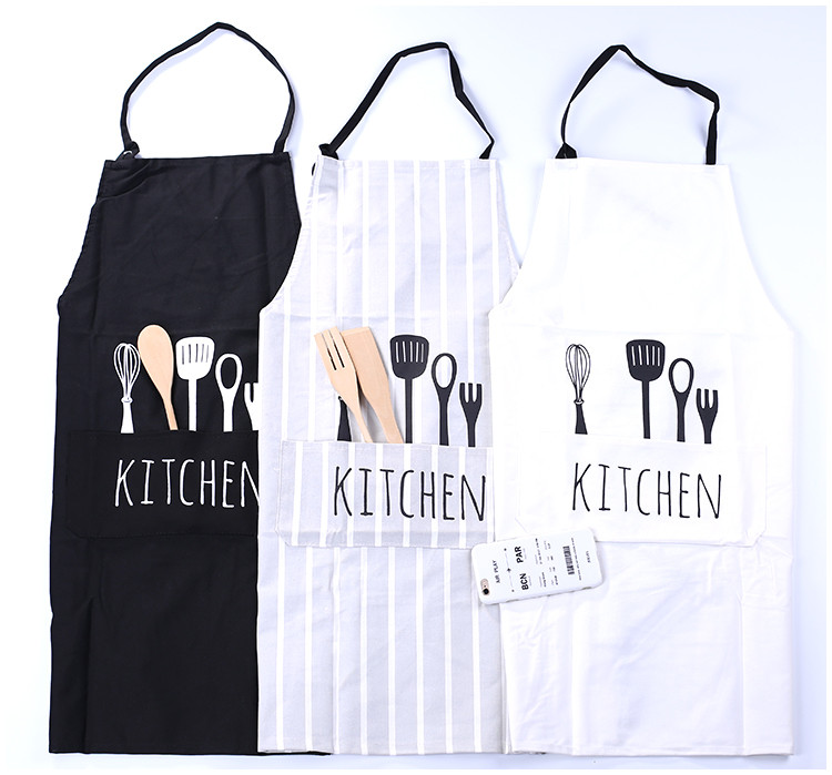 

2017 New Women Men Apron Commercial Restaurant Home Bib Spun Poly Cotton Kitchen Aprons