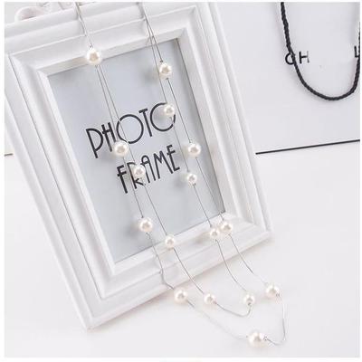 Couche longue Double Simulé Perles Colliers Clavicule bijoux à la mode de la chaîne Pull collier pour femmes NOUVEAU Arrivée