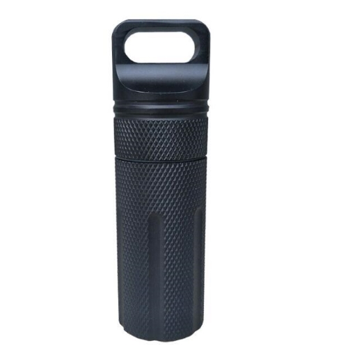

XXL Aluminum Alloy Pill Box Bottle Holder Container Waterproof Storage Airtight Cylinder with Ring Stash Metal Container, 3 colors to choose