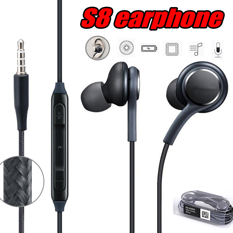 

S8 Earphones Hands Free Earbuds Headphones Headset With Mic for Samsung Galaxy S8 Plus S7 S6 Edge Note 5, Mixed color