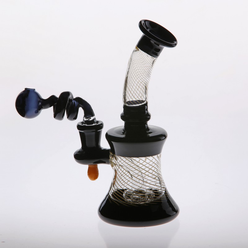 

15cm Tall Glass Bongs Striped Two Fuction Smoking Water Bongs Dab Rigs Iinline Perc joint Size 14.4mm Water Pipes in stock Hookahs