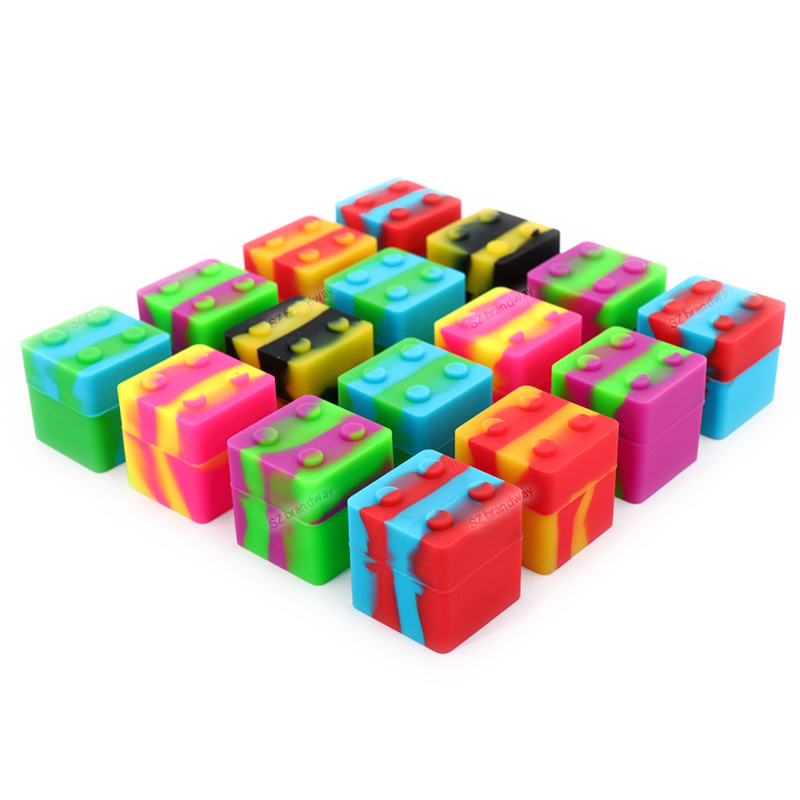 

Non-stick square silicone containers FDA Silicone jars dabs 11ml silicone Boxes for wax container 30mmX30mm smoking accessories