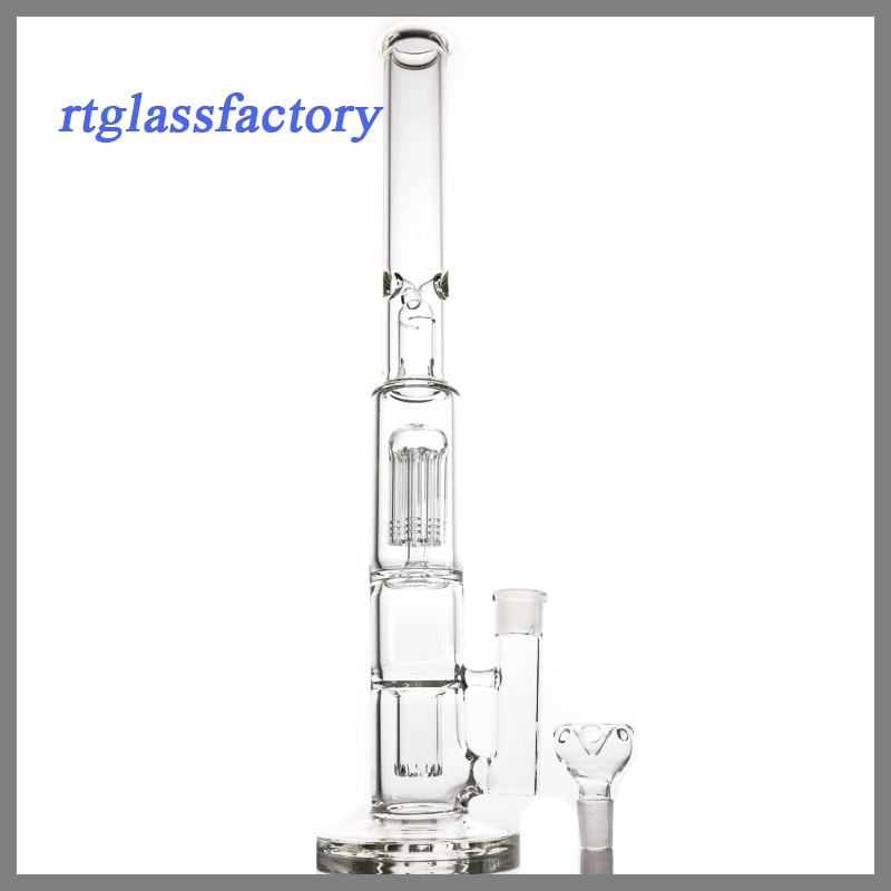 

18.5" Glass Bongs Hookah 8 Arm Trees Double Domes Percolator with 18mm Bowl