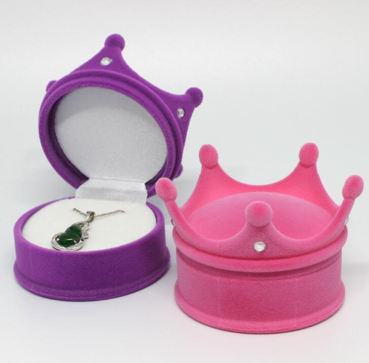 

New Crown Velvet Ring Display Box Ear Stud Necklace Jewelry Case Container Wedding Ring Gift Case Earrings Storage GA30