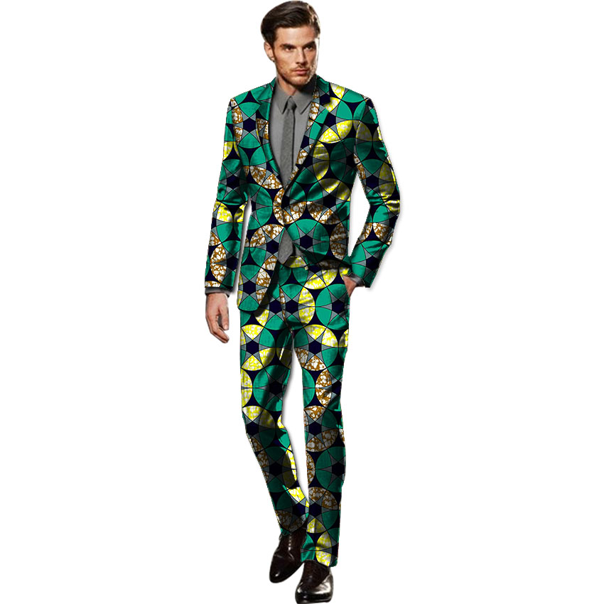 

African custom made blazer sets handsome men fashion print dashiki suits tailor made blazers and pants set africa clothing