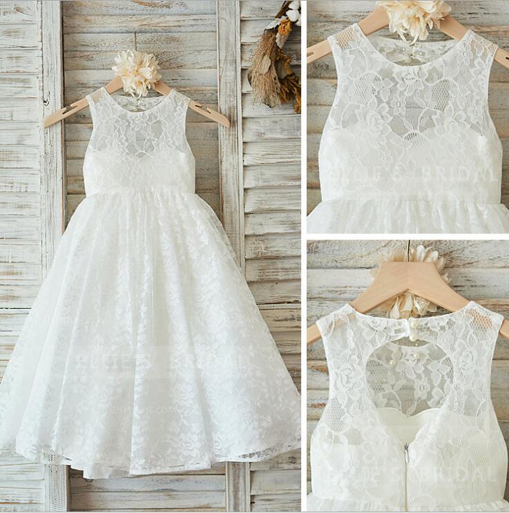 

Girls Pageant Dresses for Teens Lace Backless White Flower Girl Dress Formal Kids Prom Party Gowns Size 4 6 8 10 12 14, Red